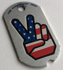 Vintage Peace Sign Dog Tag 1969 Atomic Energy Group USA picture