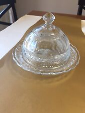 Antique Butterbell Round Clear Indiana Glass Bosworth Charming Old World Server picture