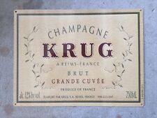 Champagne Krug Brut Grande Cuvee Reims France Vintage French Framed Metal Sign picture