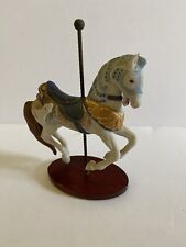 Franklin Mint Carousel Horse, Armored Horse 1988 Ceramic William Manns Wood Base picture