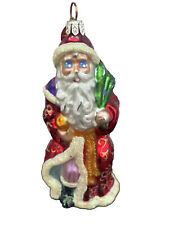 Radko Santa Glass Millennium Christmas Cheer Ornament Blue Eyes picture