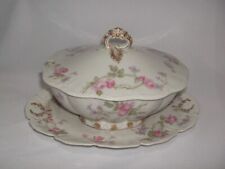 BEAUTIFUL HAVILAND ROSE, ROSES AND WREATH SAUCE TUREEN WITH ATTACHED UNDERPLATE picture