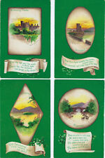 Clapsaddle St Patrick's Day Set-4 Irish Landscapes Antique A/S Emb PCs Vtg c1911 picture