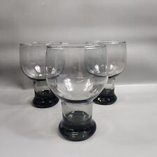 Vintage Federal Glass Sundown Pedestal Beer Glasses Gray Smoked 5 1/2