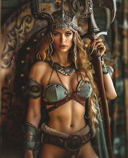 8X10 Art Photo Beautiful Woman Viking Warrior Artistic Picture by Erik Elliott picture