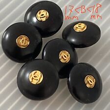 auth vTg CHANEL BOUTIQUE DOME Button 3D Gold CC Coco mark on Black Resin 17-18mm picture