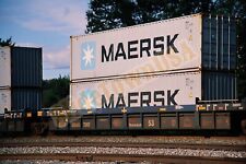 Vtg 2014 Train Slide Maersk Containers Lewistown PA X7J122 picture