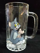 Vintage. 1996 Tom & Jerry Tall Glass Beer Mug. Collectable.  picture