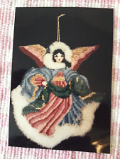 VINTAGE NEEDLE POINT ANGEL ORNAMENT picture