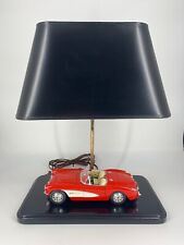 1956 (?) Model Red Corvette Lamp with Black Base & Shade, Works picture