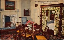 Great Bedchamber Governors Palace Williamsburg VA Virginia Linen Postcard PM WOB picture