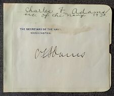 1930 US Secretary Of The Navy Charles F. Adams Autograph Card America's Cup picture