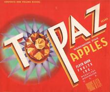 Vintage Topaz Brand Apple Crate Label Wenatchee, Washington picture
