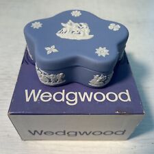 VTG Wedgwood Blue Jasperware Star Shaped Trinket Box Dish W/Lid Muses & Pegasus picture