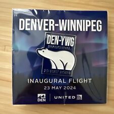 Denver to Winnipeg United Airlines Inaugural Flight Pin May 2024 (DEN-YWG) picture