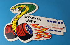 Vintage Ford Motors Sign - Cobra Jet Sales Service Shelby Gas Oil Porcelain Sign picture