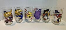 VINTAGE 1977 McDonaldland Action Series Glasses - Complete Set of 6 Very Good picture