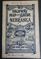 Vintage 1931 Highway and Guide Road Map Mid-West map company Nebraska Golf image picture