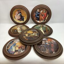 Vintage Norman Rockwell Plates Lot Of 7 Framed Knowles Limited Edition picture