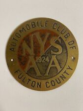 VTG 1924 NYS New York State AA AUTOMOBILE CLUB OF FULTON COUNTY Car Club Badge picture