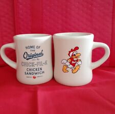 *NEW* (2) Chick-fil-a Coffee Mugs Heritage Collection Doodles Throwback Pair Set picture