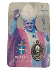 Vintage Pope John Paul II Beatus Italian Medallion Necklace Charm Medallion New picture