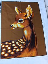 Vtg Wesco-Reltex Fabric Panel Deer Bambi Wilderness Pillow Wall Hanging 29