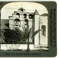 Bell Tower San Gabrial Mission CA Keystone Stereoview c1900 picture