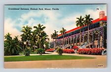 Miami FL-Florida, Grandstand Entrance, Hialeah Park, Antique, Vintage Postcard picture