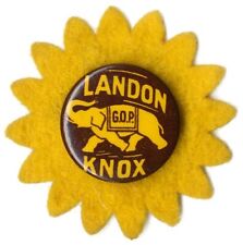 Uncommon 1936 Alfred LANDON Frank KNOX G.O.P. Elephant Logo Button picture