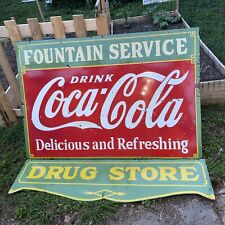 Large Old Double Sided Coca Cola Sign picture