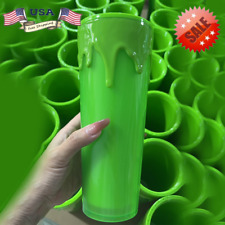 2023 Halloween Slime Green Glow in the Dark Tumbler Cup 24oz US~' picture