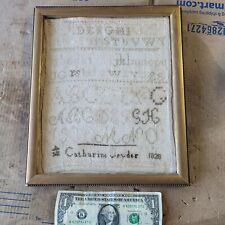 Antique DATED 1828 Needlework Sampler Framed 