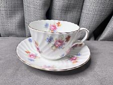 AYNSLEY tea cup & saucer floral  teacup England 1930s swirl pattern cup picture