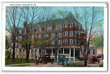 c1920's Eagle Hotel & Restaurant Classic Cars Stairs Brunswick Maine ME Postcard picture