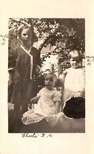 Vintage Postcard Cute Three Little Girls Young Kids Sibling Family Taken Outside picture