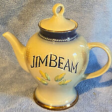 1980 Jim Beam Porcelain Coffee/Tea Pot w. Lid IAJBBSC Raised Corn Decoration picture