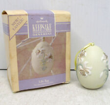 Vintage 1991 Hallmark Keepsake Ornament Hand Painted Porcelain Easter Lily Egg picture