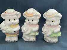 Rare Vintage CWI N.Y. Ceramic Teddy Bear Special Issue Figurines Set Of 3 picture