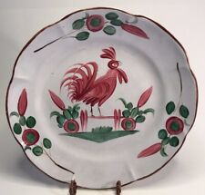 Rare Antique Hand Thrown French Faience”Rooster” Plate c.1840s from Lorraine picture