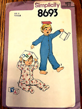 Vintage 1975 Simplicity Pattern #7197 Toddlers Sleeper Size 2 picture