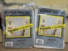2 Pair Vintage Popcorn White Lace Curtain Panels Kmart Super Value USA picture