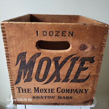 Vintage wood Moxie crate 1 dozen bottles Primitive Advertising Box Soda Boston picture