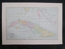 1899 Cuba Lithograph Map Print - I HAVE OTHER CUBA MAPS - I COMBINE SHIPPING picture