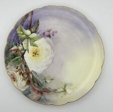 Rare  Haviland France Hand-Painted Porcelain Plate with Floral Design & Gold Rim picture