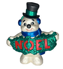 Vintage Ceramic Mold Frosty The Snowman Noel Holly Christmas Decoration Holiday picture