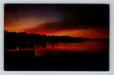 Naples ME-Maine, Sunset At Long Lake, Scenic View, Vintage Postcard picture