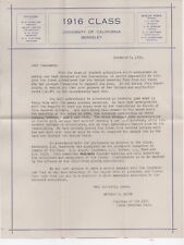 1916 UC Berkeley Class Memorial Fund Flier, Receipt & Envelope picture
