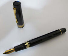 Omas Arte Italiana Milford Fountain Pen Black & Gold 18K Gold Med Nib New In Box picture