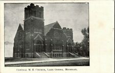 1908. CENTRAL M.E. CHURCH. LAKE ODESSA, MICHIGAN. POSTCARD YD14 picture